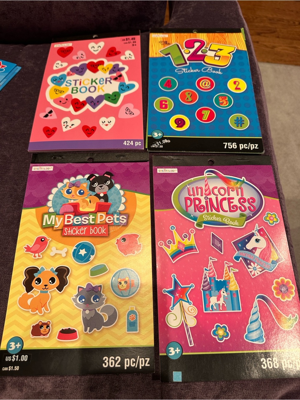 Lot of 5-Sticker Books & 3Dplayset